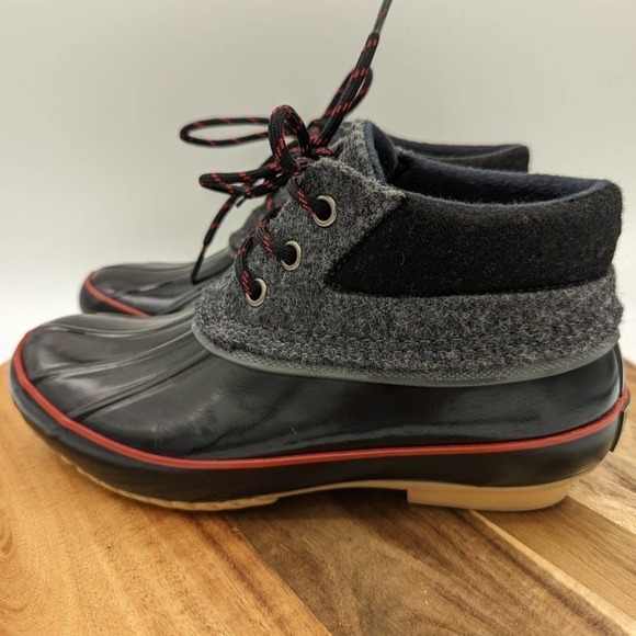 Bass Mandarin‎ Short Duck Boots Woman's Size 6 Black Gray Wool - Picture 7 of 14